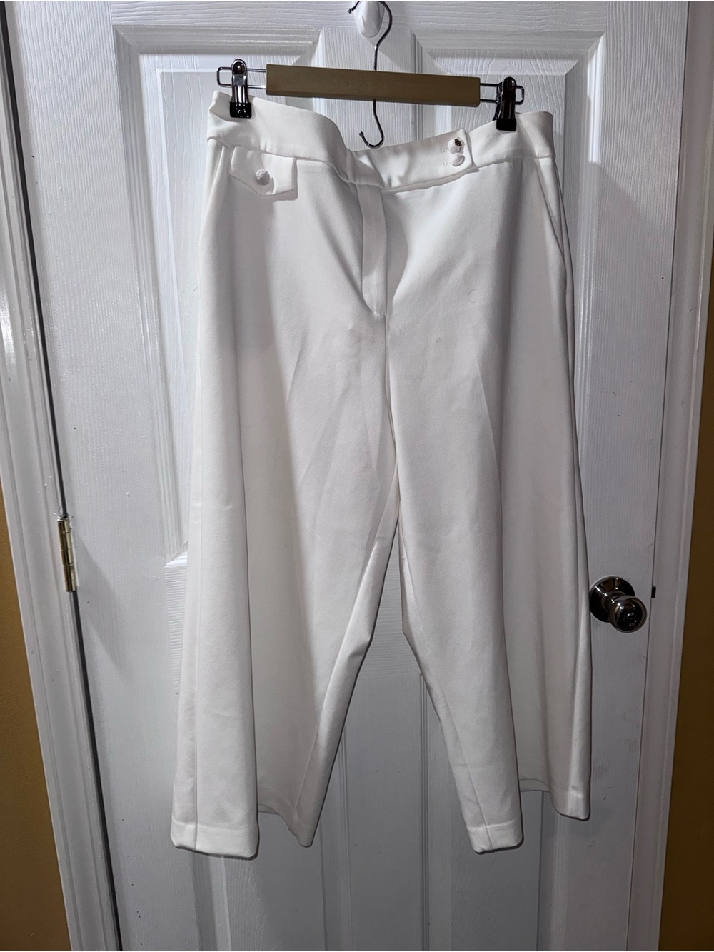 41. Rachel Zoe Wide-Leg Cropped Dress Pants in White - Picture 2 of 9